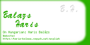 balazs haris business card